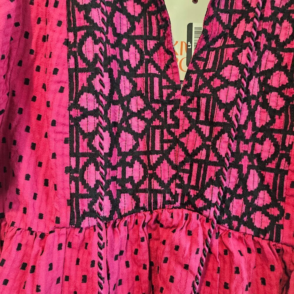 Knox Rose Babydoll Blouse Womens Size Small Pink Boho Pleated Fairy Cottage Y2K - Picture 3 of 9